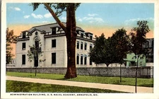Postcard Annapolis Maryland MD. U.S. Naval Academy Administration Building