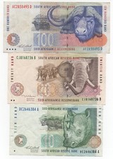 SOUTH AFRICA 100 20 10 RAND 1994 1999 1993 PICK 126 A 124 B 123 A LOOK SCANS
