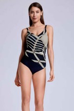 Costume Intero Miraclesuit Escape Tigre Sombra, Nero, Taglia 10, Con Ferretto E Push-up, Nuovo Con Etichette