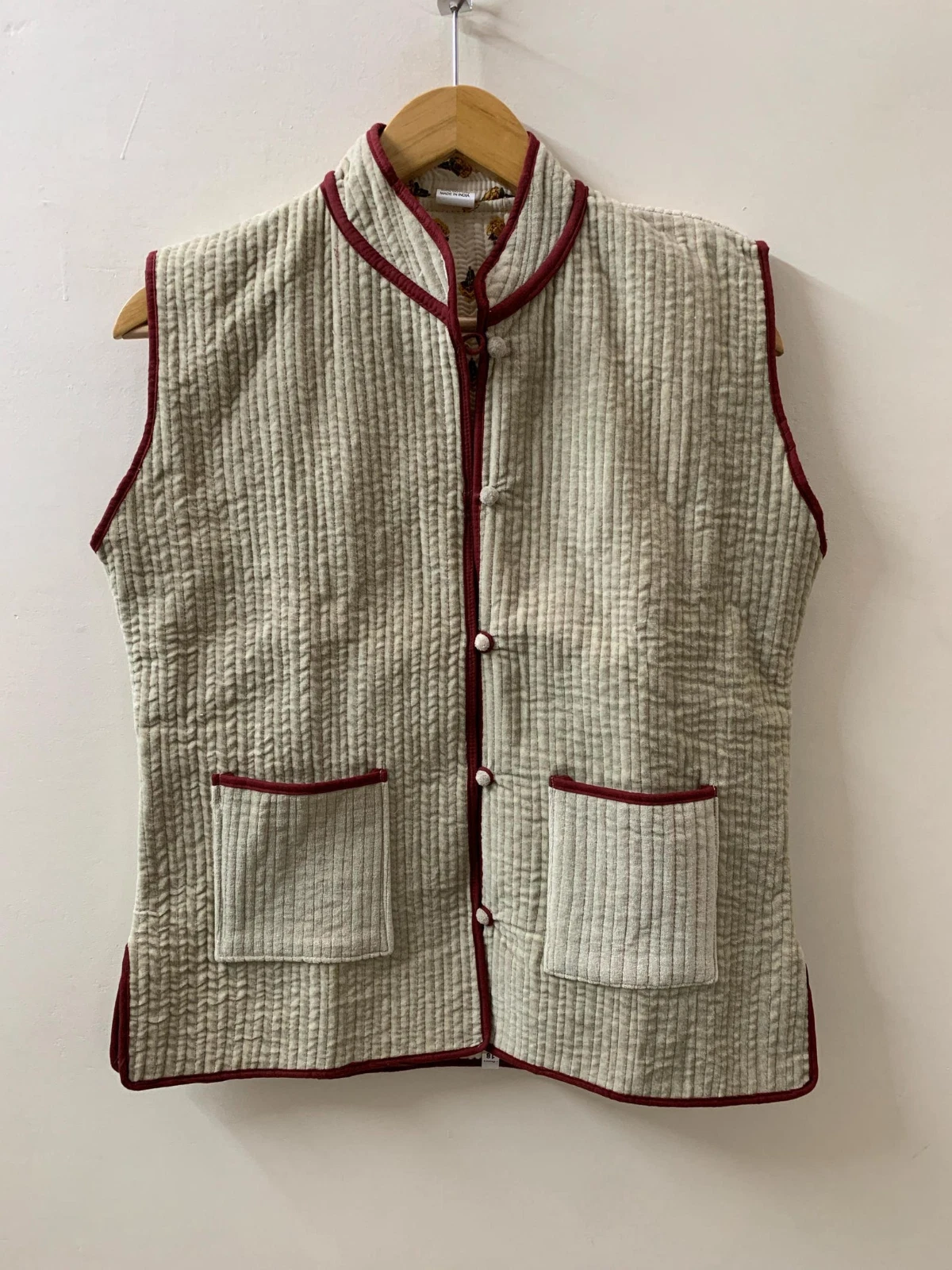 Velvet Quilted Sleeveless Waistcoat | Velvet Printed Quilted Vest | Winter Vest