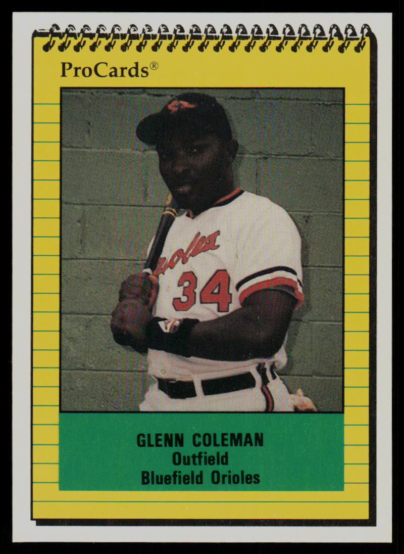 1991 ProCards Glenn Coleman Bluefield Orioles | eBay