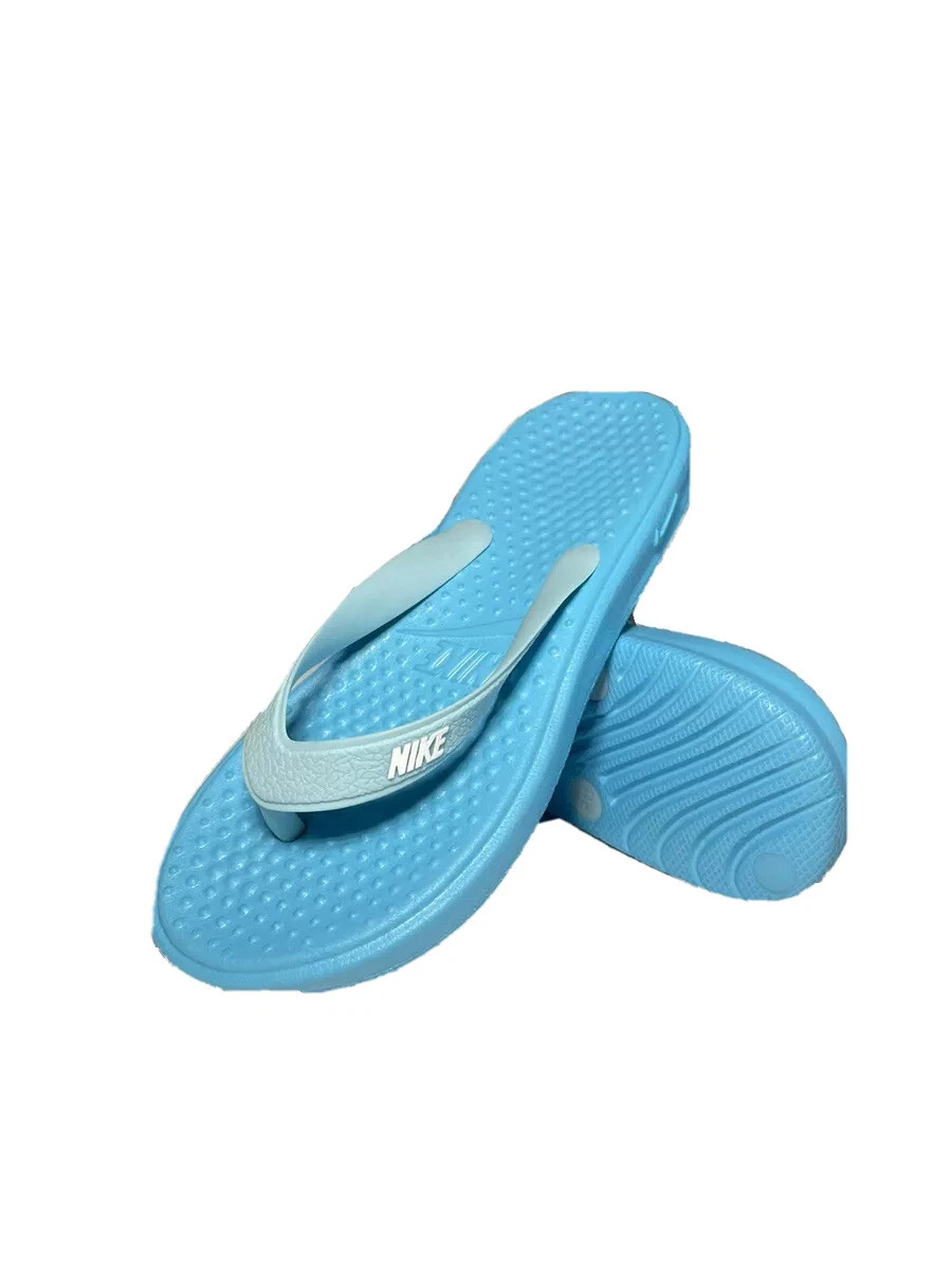 NIKE GIRLS SOLAY THONG NICE FLOPS SANDALS BLUE SIZE Y11 | eBay