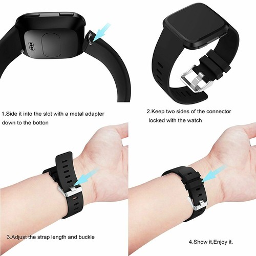 For Fitbit Versa / 2 / Lite Strap Replacement Silicone Buckle Sport Watch Band - Picture 7 of 15