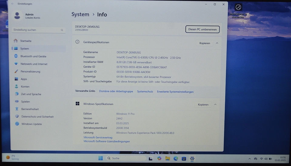 Lenovo ThinkPad T460s · i5-6300U · 8GB · 256GB, Foto 3 von 5