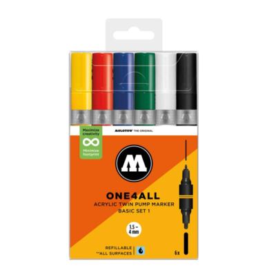 Molotow ONE4ALL Marker -  Acrylic Twin Basic Set 1 Deko DIY Streetart Sketch 