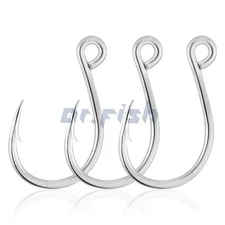 30pcs Inline Single Fishing Hooks Hard Lure Replacement Hooks  Szie 8-10/0 