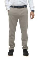 Mens Chino Pants Regular Fit Flat-Front Casual Stretch Relaxed Cotton Trouser