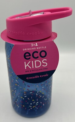 Crocodile Creek Eco Kids Drinking Bottle 16oz. PPBA/PHTHALATE FREE Confetti