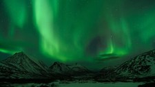 Landscape aurorae sky mountains night Custom Gaming Mat Desk