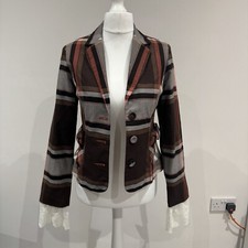 Ben Sherman Women’s Wool Blend Blazer Check Short Length Size S