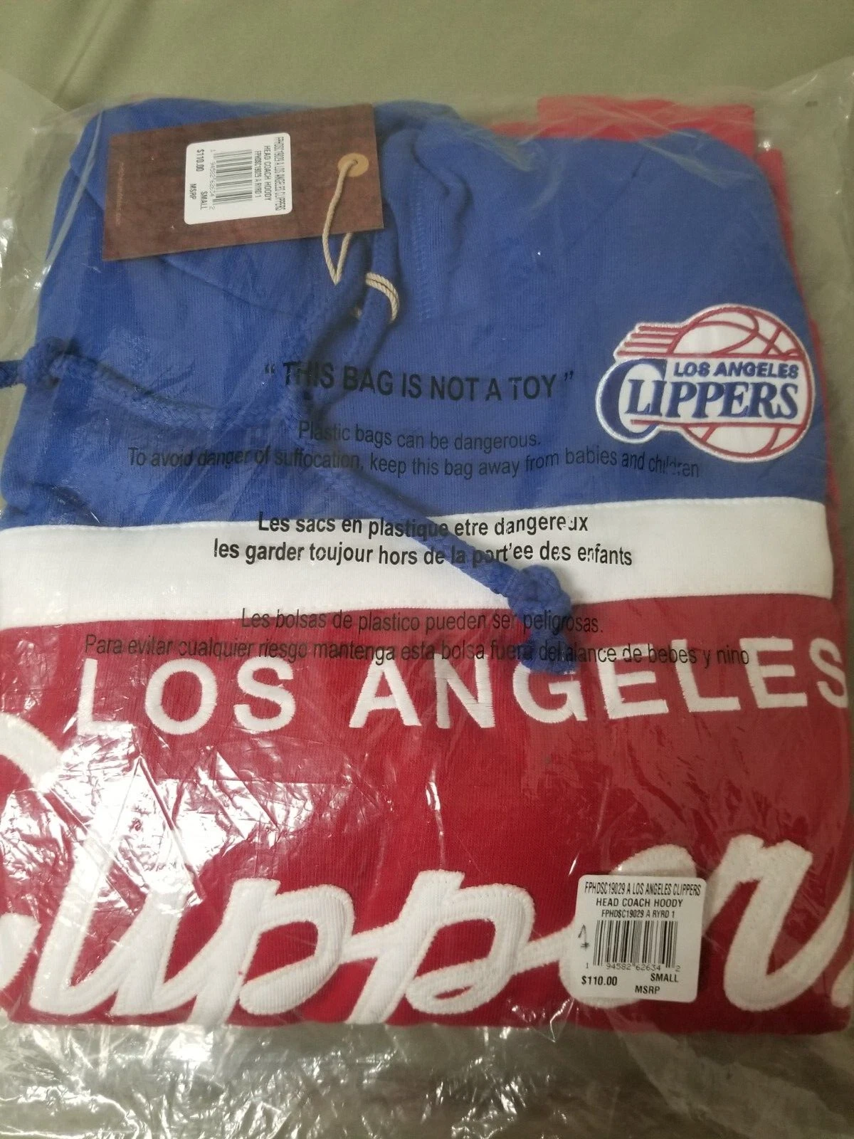 COACH Nuova felpa con cappuccio da allenatore testa Mitchell & Ness NBA Los Angeles Clippers.