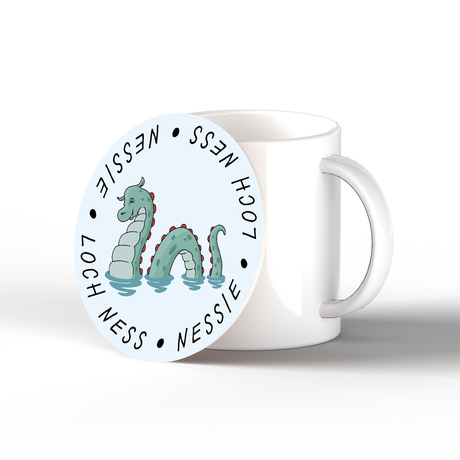 Loch Ness Nessie On A Scotland Theme Ceramic Coaster