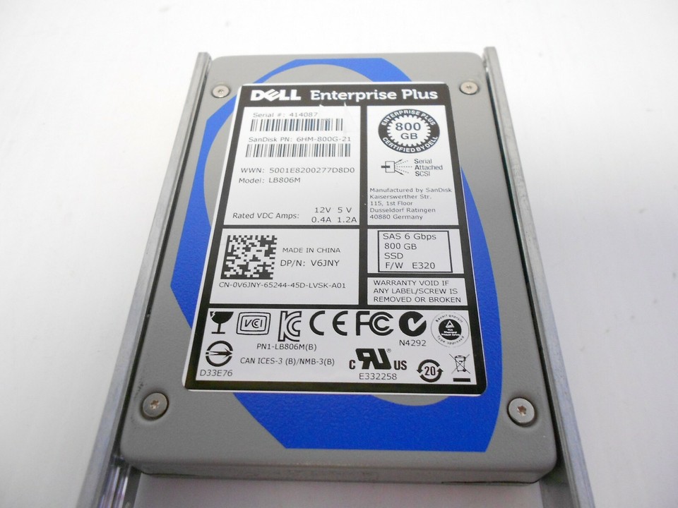 Dell Equallogic 800GB SAS SSD Solid State Hard Drive 2.5'' V6JNY PS6110 ...