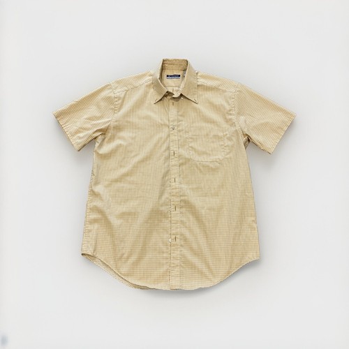 Dockers Exact Button Up Shirt Men's Medium Beige with White Geometric Pattern