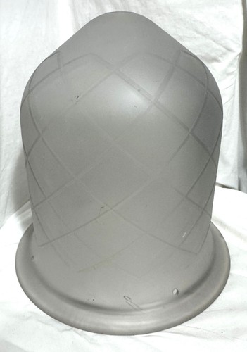 Large Antique Frosted Glass Art Deco Ceiling Light Bell Dome 4-Hole - Picture 4 of 9