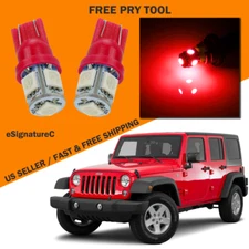 10 x Red LED Interior Light Package For 2007 - 2018 Jeep Wrangler + PRY TOOL