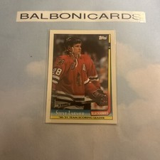 1991-92 Topps Hockey Team Scoring Leaders #21 Steve Larmer Chicago Blackhawks