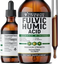 Liquid Fulvic Acid + Humic + Trace Minerals | Hydration | Keto Supplement | Ener