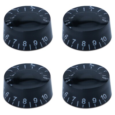 4x Electric Guitar Knobs Speed Volume Control Knobs For LP SG style Guitar Black