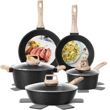 12 Piece Pots and Frying Pans Set Nonstick, Premium Die-Cast Aluminium