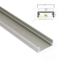 "(10,95€/M) 2M Alu Profil \"WIDE-24\" + Milchige Abdeckung, Silber Eloxiert, Aufbau"