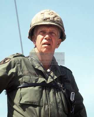 MGEN GEORGE PATTON JR COMMANDER 2ND ARMORED DIVISION COWHOUSE RIVER C 8X10 PHOTO