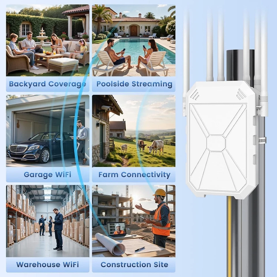 AX1800 Outdoor WiFi 6 Extender 2.4 GHz Long Range Signal Booster Weatherproof - Image 4 of 4