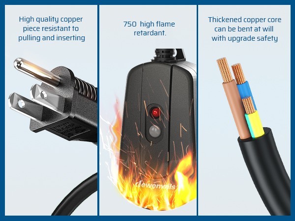 DEWENWILS Weatherproof Remote Control Outlet,for Christmas & String Lights,100ft