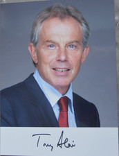 Tony Blair, były premier Wielkiej Brytanii, kolorowe zdjęcie (15x20), podpisane