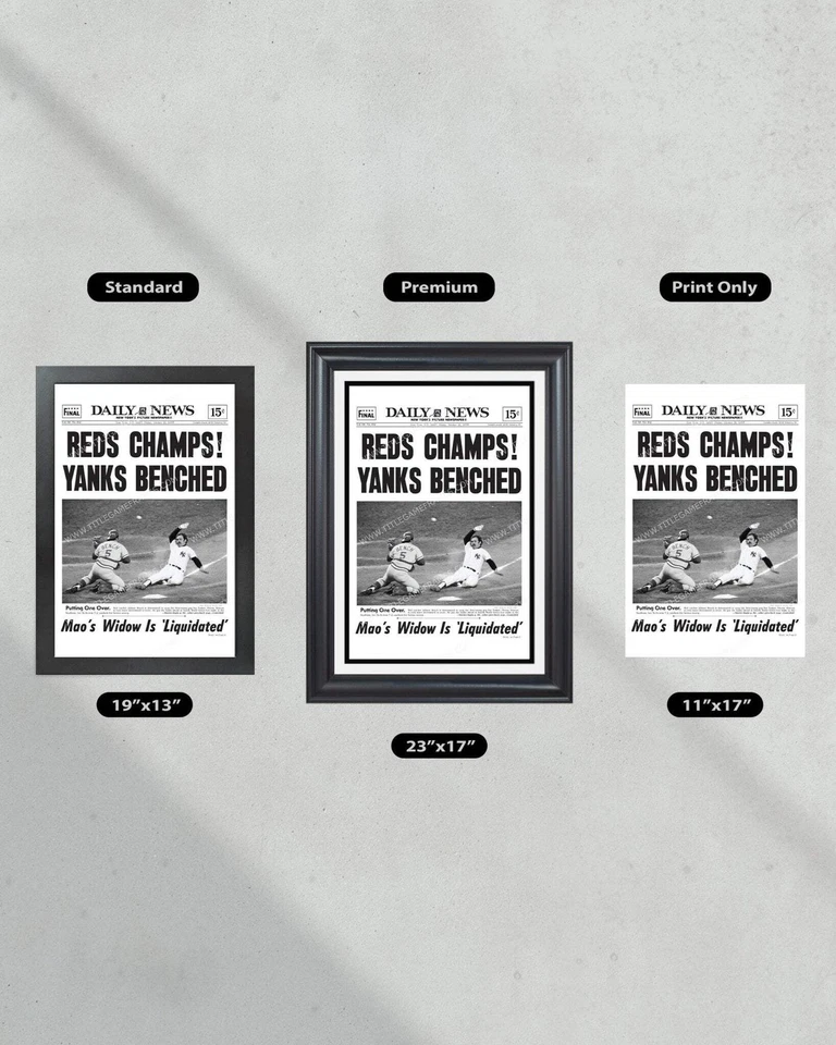 1976 Cincinnati Reds “Still World Champs” World Series Champions Framed Front Pa - Image 4 of 4