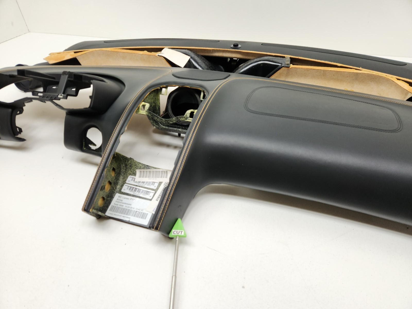2015-2017 MCLAREN 650S DASHBOARD INSTRUMENT CLUSTER PANEL LEATHER ASSEMBLY OEM