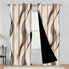 Modern Cream Ombre Blackout Curtains, 53x84 Inch, 2 Panels for Living Room