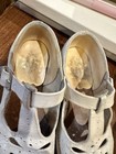 Antique Mary Jane Cutout Baby Childs Doll Leather T Strap Shoes White & Socks — photo 3