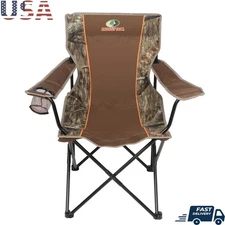 Portable Camo Quad Folding Chair W/ Cup Holder Outdoor Camp Heavy Duty New