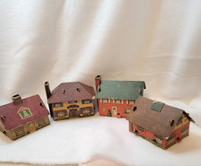 4 Vintage WWII Era "Built-Rite" Cardboard Toy Houses 1,2,3 and 5
