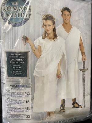 Adult Toga Costume White Robe Polyester Unisex One Size