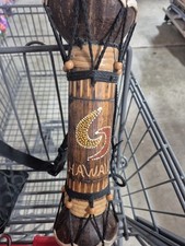 11.5" Wooden Hand Carved Double Sided Drum Djembe African Wood Decor Kids Gift