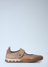 MIU MIU Tyre Beige Technical Fabric Suede Ballerinas New Authentic