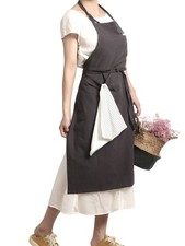 Soft Cotton Linen Apron with Towel Adjustable Retro Art Smock for Kitchen