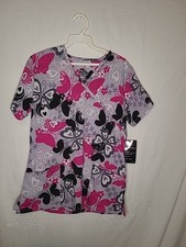 New Women's Scrub Top Size S Butterfly print