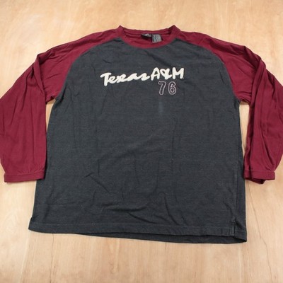 vtg y2k Texas A&M University embroidered spellout raglan long sleeve t-shirt XL