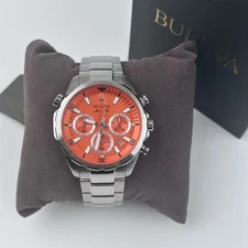 Bulova Marine Star Orange 96B395 Quartz Chronograph Multi-Function Men's Watch