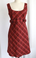Vintage Forever 21 Dress Tartan Red Plaid S Y2K Goth Gothic Grunge Holiday