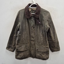 Giacca cappotto Barbour Classic Beadnell verde salvia cera impermeabile tartan UK 12