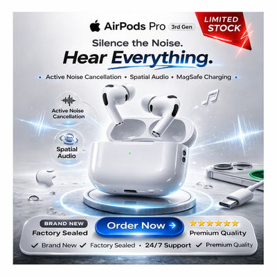 Apple AirPods Pro 3 Wireless Active Noise Cancelling Earbuds
