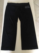 Juicy Couture Vintage Y2K JUICY MAJOR Made In USA Black Terry Track Pants XL