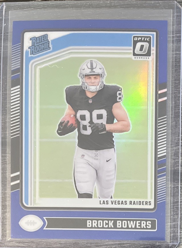 2024 Panini Donruss Optic - Rated Rookie Brock Bowers #215 Blue Prizm /199 (RC)