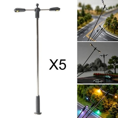 5x Miniature Street Light Models DIY Friendly Lifelike Pathway Lantern Posts