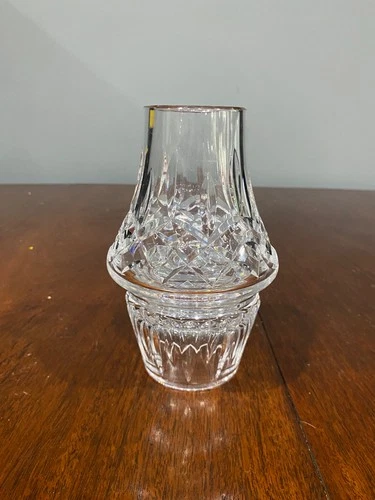 VTG WATERFORD Crystal LISMORE 2-Piece Fairy Lamp Candle Holder 6.5"H SIGNED