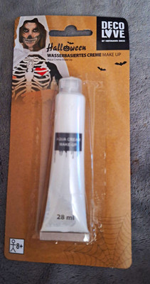 Deco Love Halloween Aqua Cream Make Up wasserbasiert Creme Weiß 28 ml
